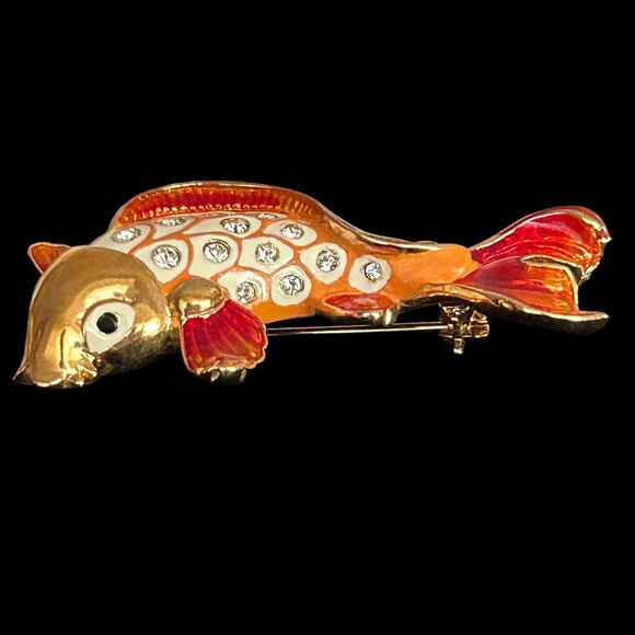 Rare Koi Goldfish Brooch Nice! - Picture 2 of 5